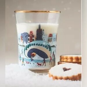 Anthropologie Holiday Time In The City Juice Glass 15 Oz. Chicago New